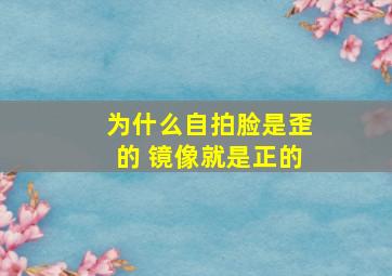 为什么自拍脸是歪的 镜像就是正的